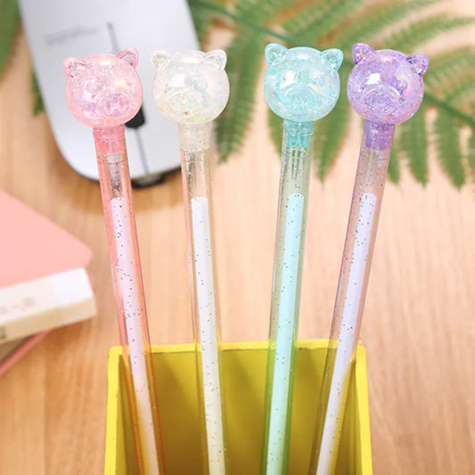 Cute Kawaii Pink Pig Gel Pen 🐷✨ | Adorable Office & School Stationery | 0.5mm Crystal Ink | Ellen Brook