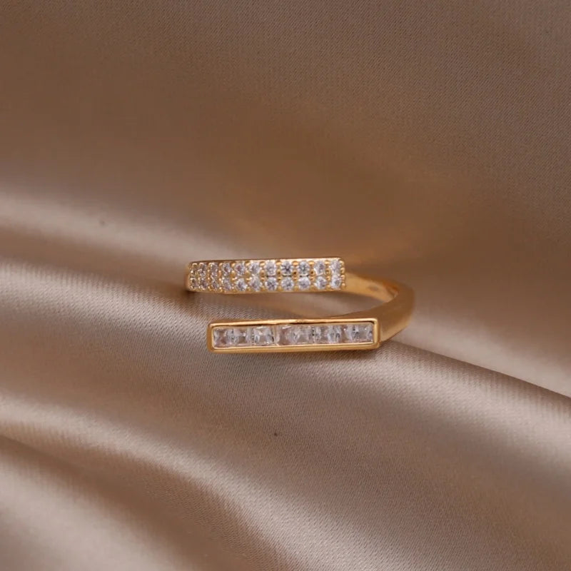 Kawaii Love Crystal Ring 💖✨ - 14K Gold Plated Heart Design for Elegant Daily Wear! 🌟💍
