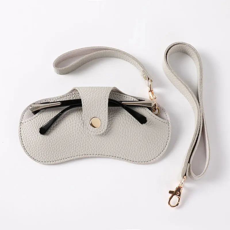 Kawaii Custom Initials Sunglasses Pouch 🌈✨ Cute PU Leather Glasses Case for Stylish Travel 🕶️🎀 Personalized Gift!