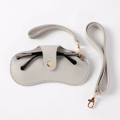 Kawaii Custom Initials Sunglasses Pouch 🌈✨ Cute PU Leather Glasses Case for Stylish Travel 🕶️🎀 Personalized Gift!
