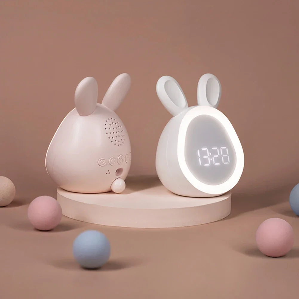 Kawaii Bunny LED Alarm Clock 🐰✨ | Adorable Night Light & Dimmable Display for Kids 🌙💤