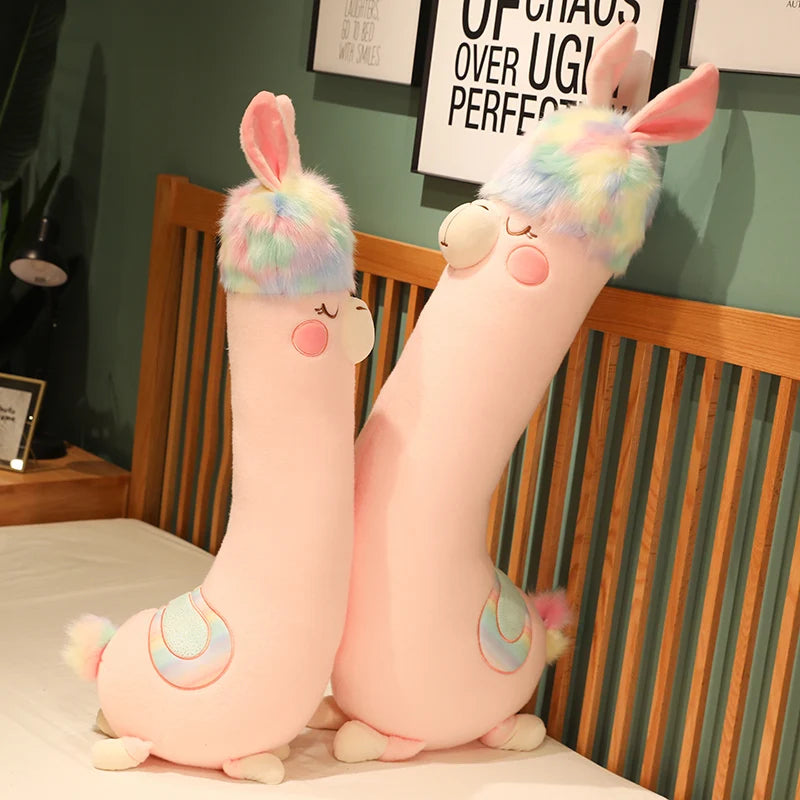Kawaii Colorful Alpaca Plushie 🦙💖 | Soft & Cute Stuffed Llama Pillow for Sweet Dreams 🌙✨