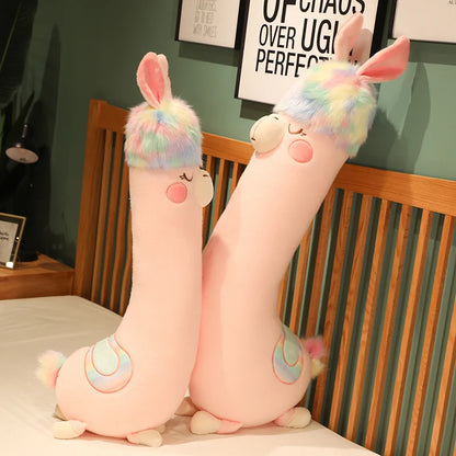 Kawaii Colorful Alpaca Plushie 🦙💖 | Soft & Cute Stuffed Llama Pillow for Sweet Dreams 🌙✨