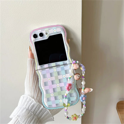 🌸 Whimsical Floral Charm Bracelet Case for Samsung Galaxy Z Flip 6/5/4/3 💖✨