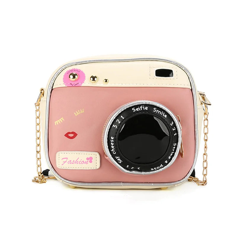 Kawaii Retro Camera Crossbody Bag 🎀✨ | Cute Mini PU Leather Messenger Purse for Fashionable Ladies 👜💕