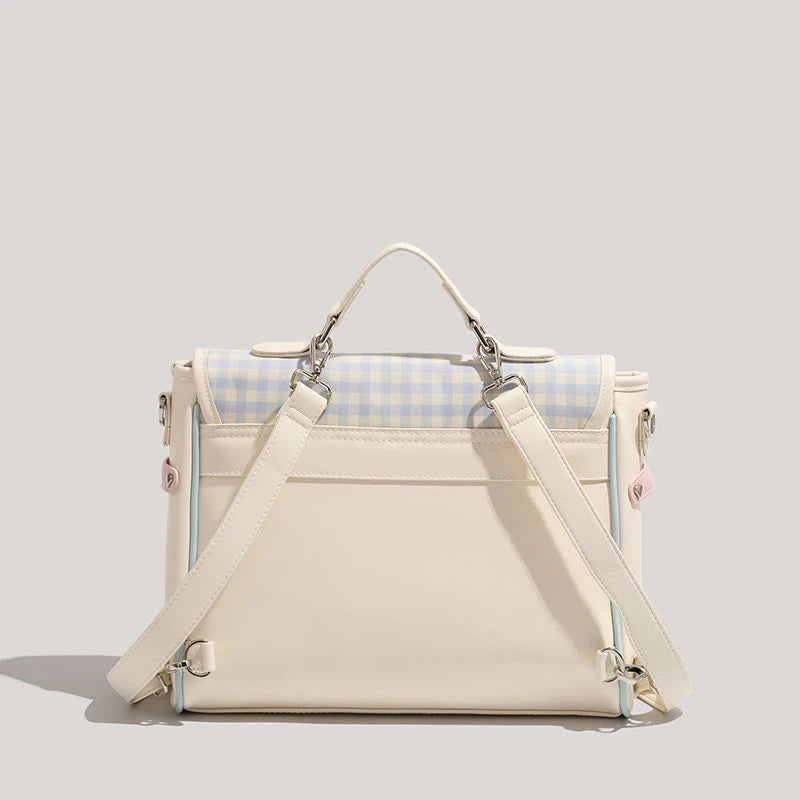 Kawaii Plaid Lolita Star Backpack 🎒✨ | Cute Satchel for Students & ItaBag Lovers 💖👜