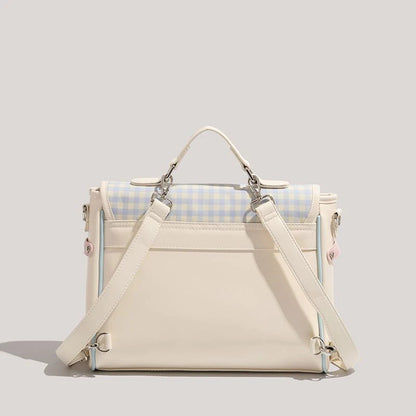 Kawaii Plaid Lolita Star Backpack 🎒✨ | Cute Satchel for Students & ItaBag Lovers 💖👜