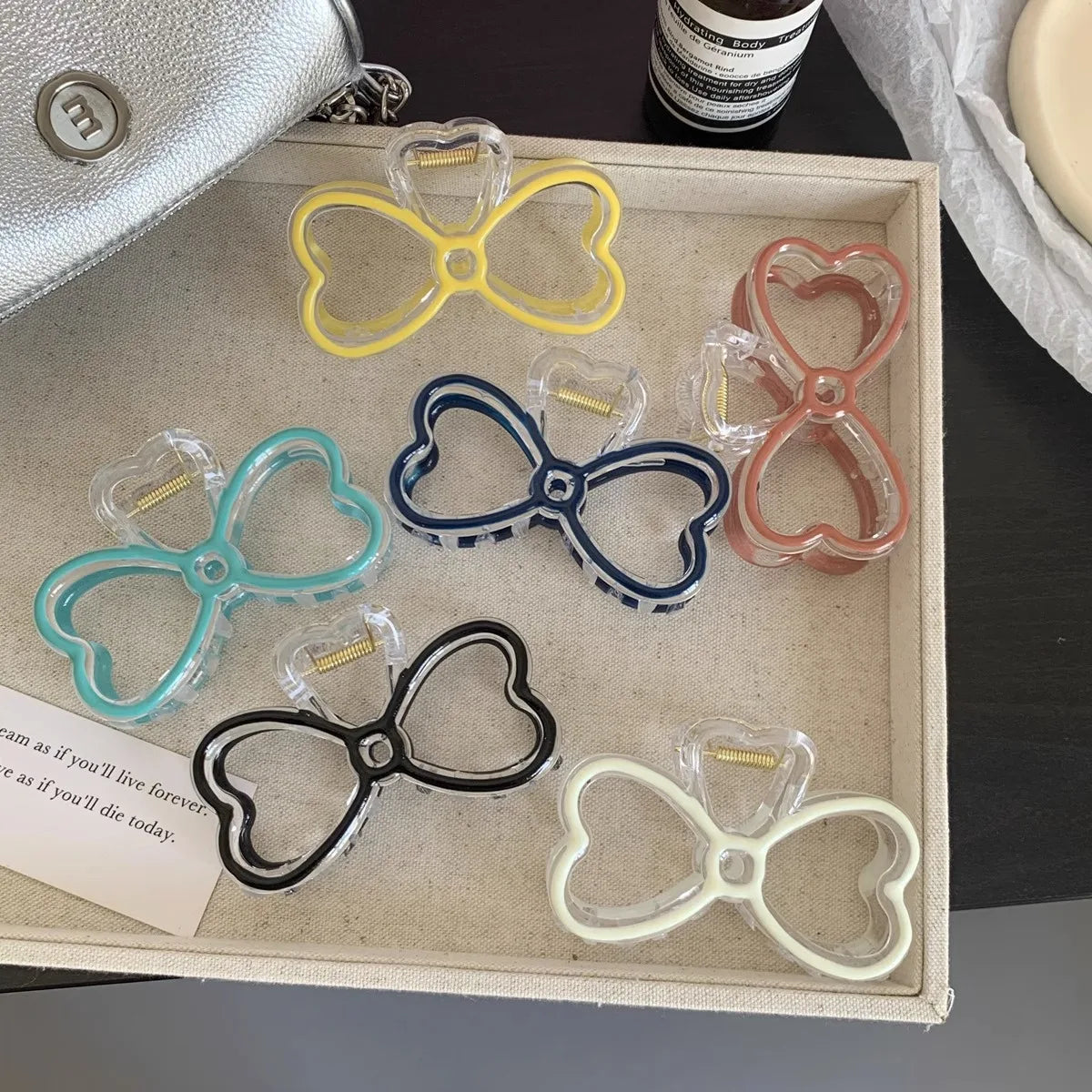 Kawaii Jelly Bow Hair Clips 🎀✨ | Cute Crab Barrette for Ponytails & Hairdos 💖 | Stylish Women’s Accessories