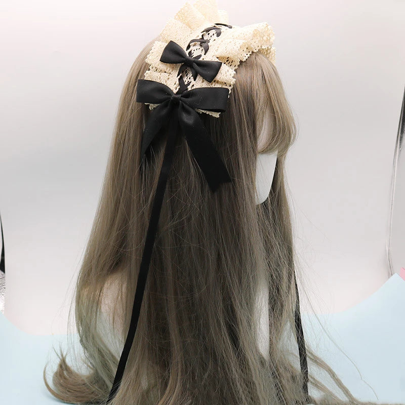 Pastel Bowknot Lace Flower Hair Band Cosplay Accessory Handmade Wholesale 🎀💖