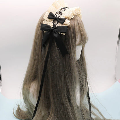 Pastel Bowknot Lace Flower Hair Band Cosplay Accessory Handmade Wholesale 🎀💖