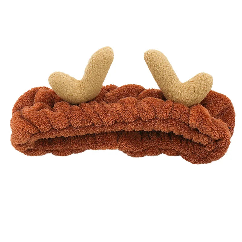 Women Wash Face Makeup Soft Coral Fleece Elastic Headband Head Wrap Cute Rabbit Bow Animal Ears Hairband Girl Hair Accessories