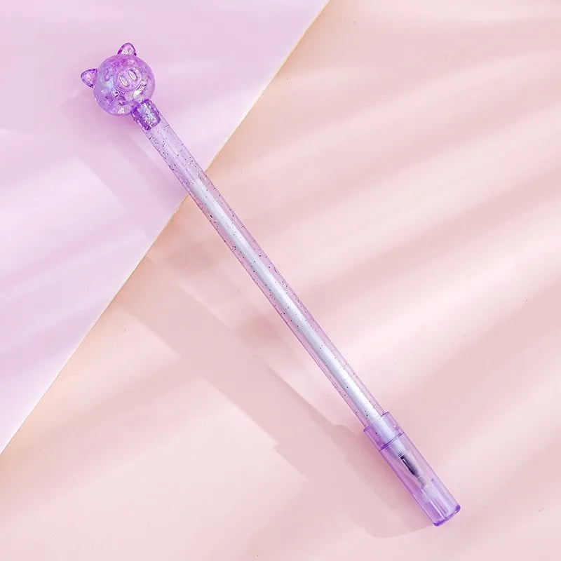Cute Kawaii Pink Pig Gel Pen 🐷✨ | Adorable Office & School Stationery | 0.5mm Crystal Ink | Ellen Brook