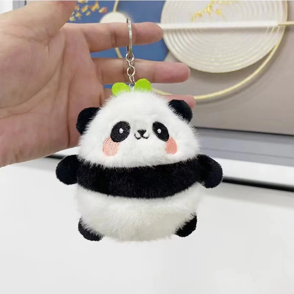 Cute Panda Keychain Pendant Plush Toy Animal Keyring Backpack Car Hanging Doll Accessories Ornament Gifts for Women Men