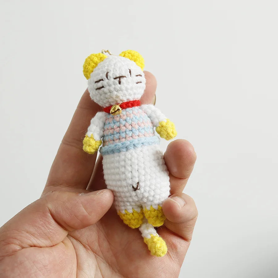 Handmade Kitten Crochet Keychain Cute Cat Charm For Keys And Bags Gift 🐱💖