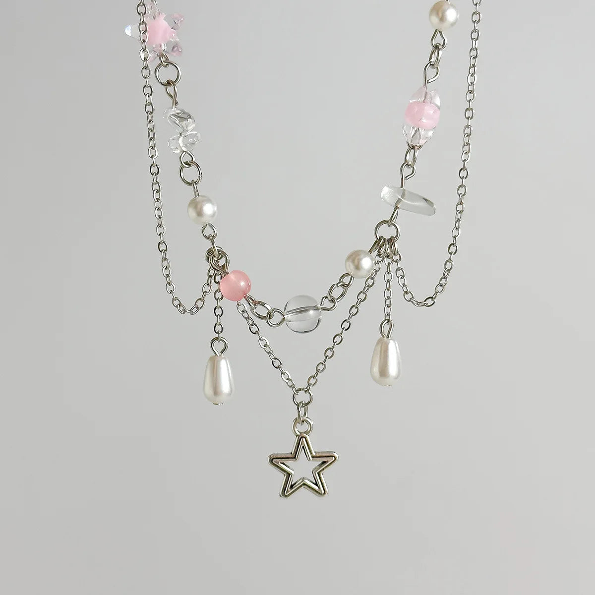 Kawaii Starry Tassel Necklace 🌟✨ | Cute Imitation Pearl Pendant for Weddings & Parties 💖🎉