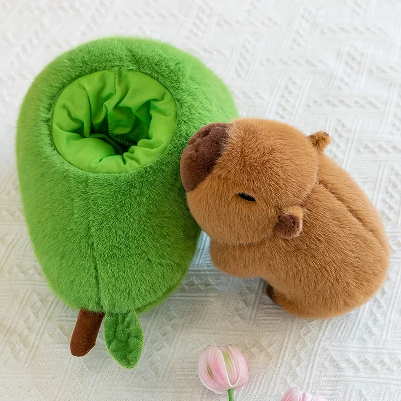 Adorable Avocado Capybara Plush 🥑🐾 - Cuddly Animal Friend & Snuggly Pillow! 🌟 - Pixie Quill