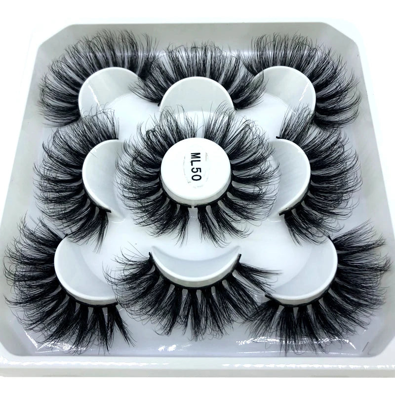New 5 Pairs 8-25mm Natural 3D False Eyelashes Kit Mink Lashes Full Strip Look Whimsical Cute Glam 🌸✨
