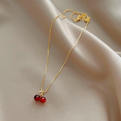 Kawaii Stainless Steel Cherry Blossom Pendant Necklace 🌸✨ - Fashionable Wedding Jewelry for Women, Perfect Birthday Gift! 🎉💖