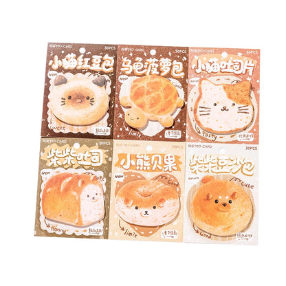 🐾 Adorable Animal Toast Sticky Notes - 30 Sheets of Cuteness for Your Planner! 🍞✨