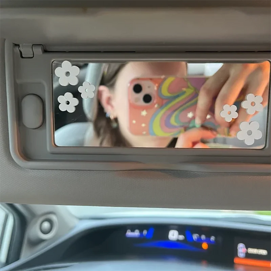 Kawaii Flower Power 🌸✨ Cute Vinyl Decals for Car Rearview Mirror & More! 🌈💖