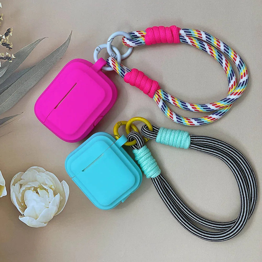 ✨ Cute & Colorful Silicone AirPods Case 🎀 | Adorable Girl Earphone Cover with Anti-Lost Lanyard 💖 - Pixie Quill