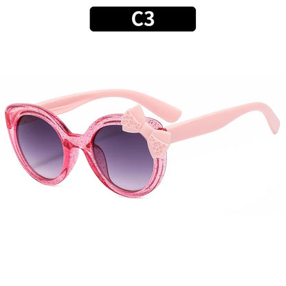Kawaii Cat Eye Sunglasses for Kids 🐱✨ Cute Bowknot UV400 Eyewear for Girls & Boys 💖 Trendy Summer Shades!