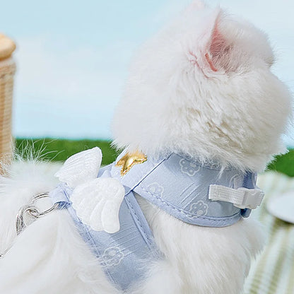 ✨ Angel Wing Pet Harness & Leash Set 🐾 Cute Custom Gear for Furry Friends! 🌈
