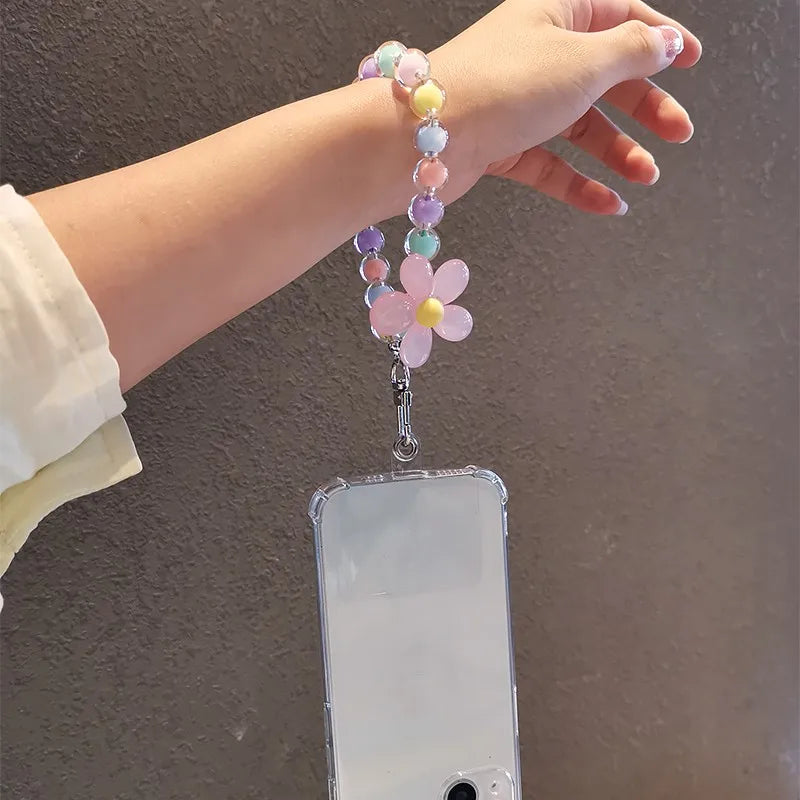 Kawaii Macaron Mobile Phone Lanyard 🌈✨ | Colorful Bead Pendant for Women’s Cute Handheld Style 💖📱