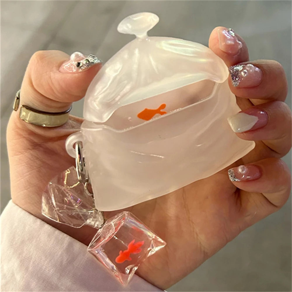 Kawaii 3D Goldfish Silicone Earphone Case 🐠✨ for AirPods 1 2 3 4 | Cute & Protective Soft Cover for AirPods Pro 2! 🎧💖