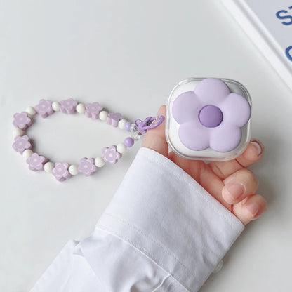 🌸 Adorable Purple Flower Earbud Case 🌼 Cute Bracelet Design for Samsung Galaxy Buds 2 Pro & Live ✨💜 - Pixie Quill