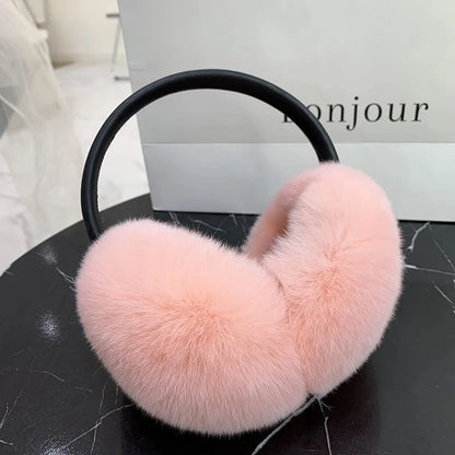 Natural Rex Rabbit Fur Ear Muffs For Women And Kids Cozy Winter Warmth 🐰