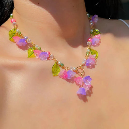 Kawaii Fairy Blossom Necklace 🌸✨ | Enchanting Lily of the Valley Charm