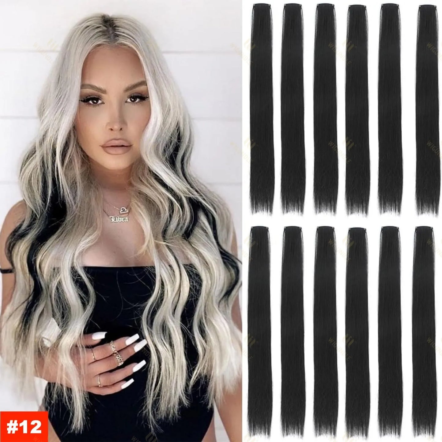18 Color ClipIn Hair Extensions 22 Inch High Gloss Straight Wig For Women 💖