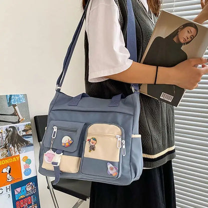 Kawaii Nylon Waterproof Satchel 👜✨ | Adorable Japanese Crossbody Messenger Bag for Students & Girls 🎒💖