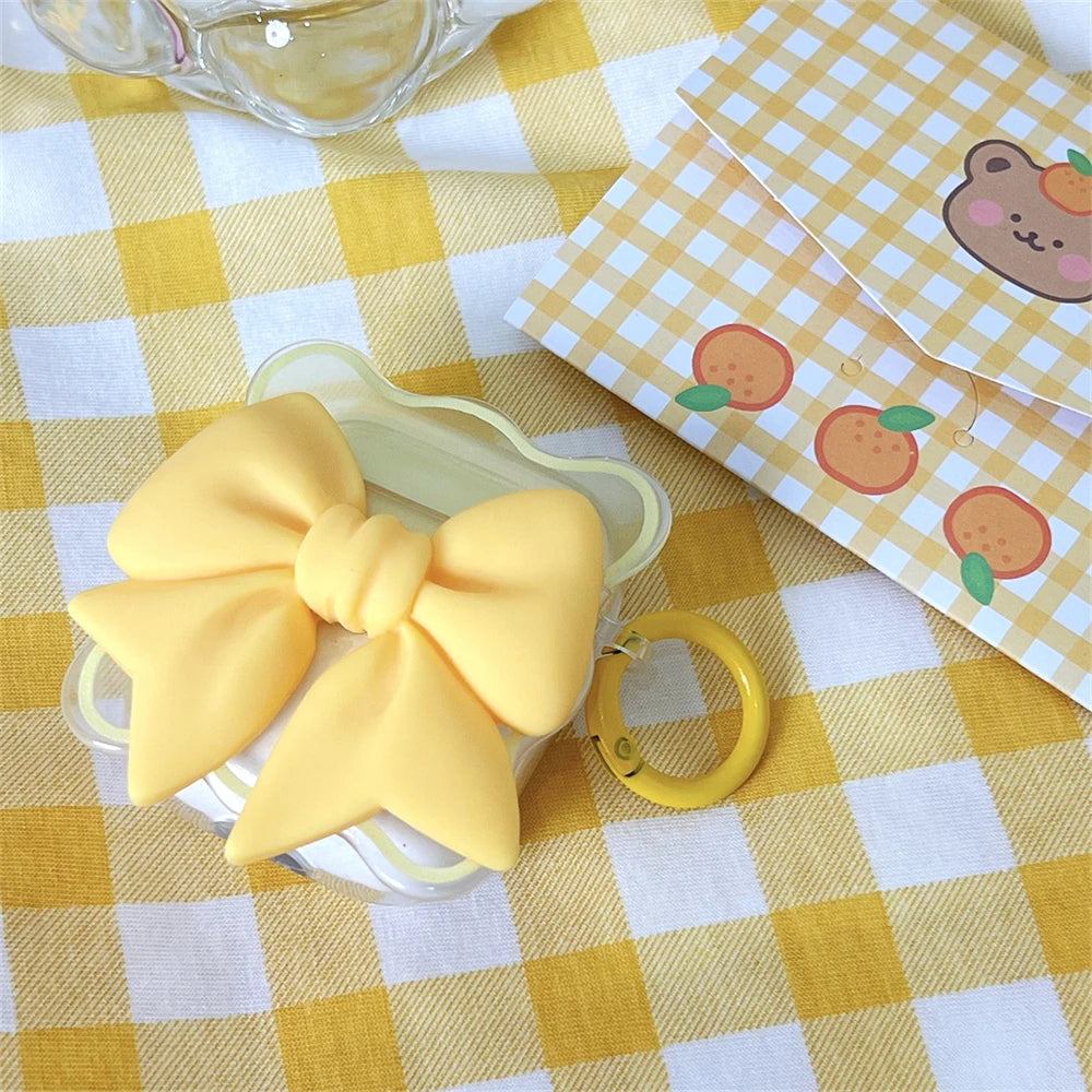 💖 Adorable 3D Bowknot AirPods Case 🎀 | Soft TPU with Colorful Bead Chain 🌈✨ - Pixie Quill