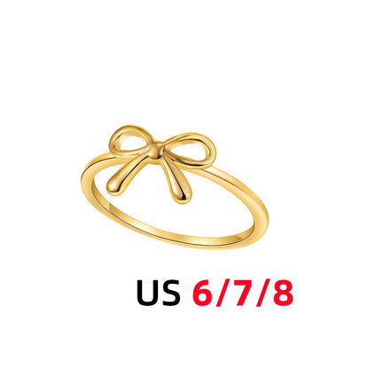 Kawaii Gold Bowknot Rings 🎀 for Women | Adorable Mother-Daughter Friendship Jewelry 💖 | Perfect Wedding Bands Gift 🎉