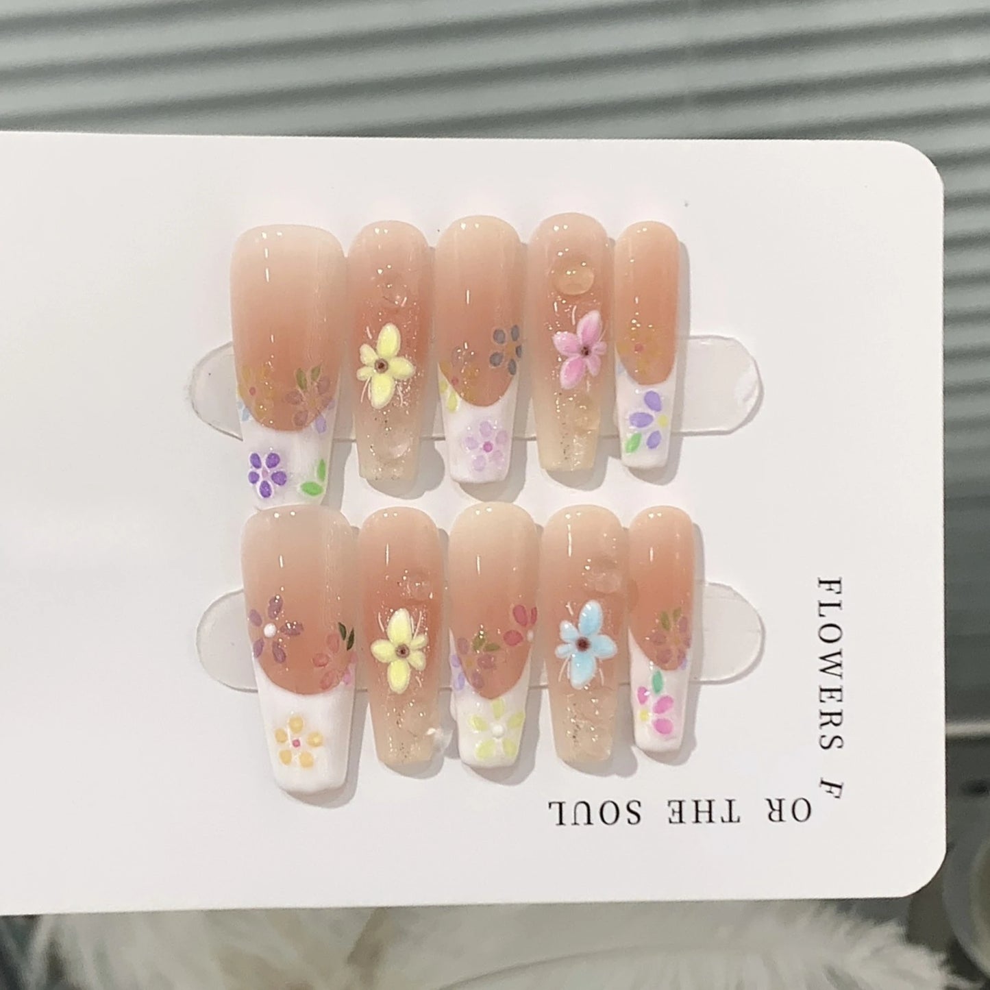 Kawaii Cherry Blossom Cat Eye Coffin Nails 🌸✨ | 10pcs Handmade Press-On Manicure Set 💖💅