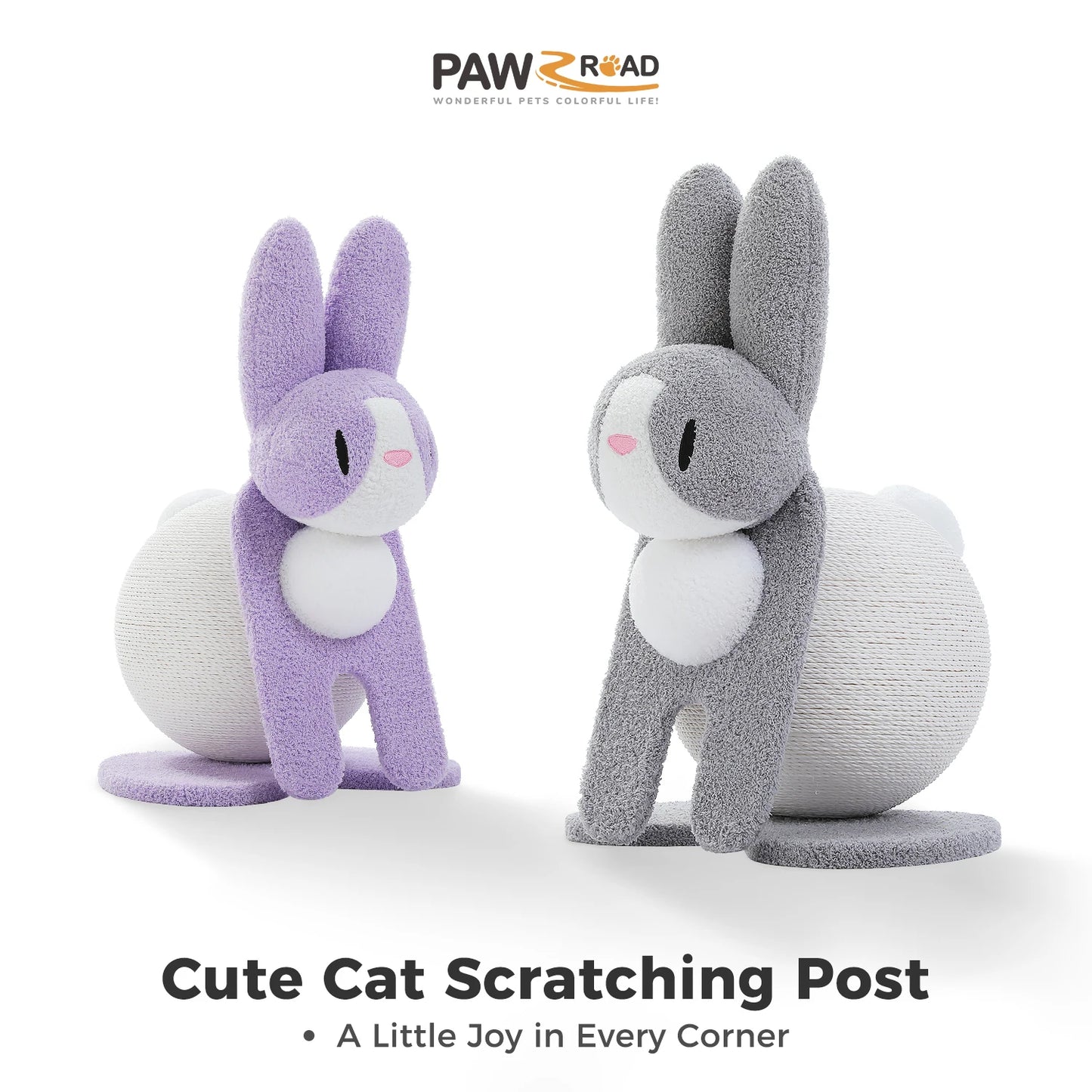 Cute Cat Scratching Posts for Indoor Kitten Large Cat Scratch Ball Rabbit Cat Scratcher Toy with Paper Rope Cat Tree Cat Toys