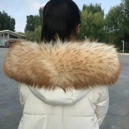 Lux Raccoon Fur Collar Scarf For Women 🧣 Warm Winter Essential