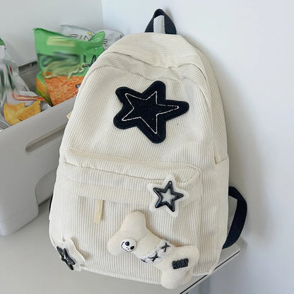 🌟 Adorable Corduroy Backpack for All - Fun Travel & School Companion! 🎒✨ - Pixie Quill