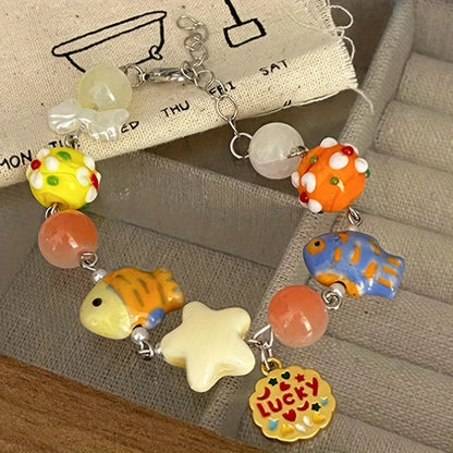 Kawaii Couple Fish Beaded Bracelets 🐟💖 | Adjustable, Colorful Charm for Dating & Parties 🎉