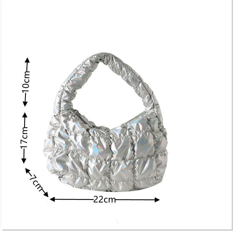 Kawaii Pleated Cloud Mini Handbag 🌈✨ | Adorable Soft Nylon Tote Bag for Trendy Women 💖🌟