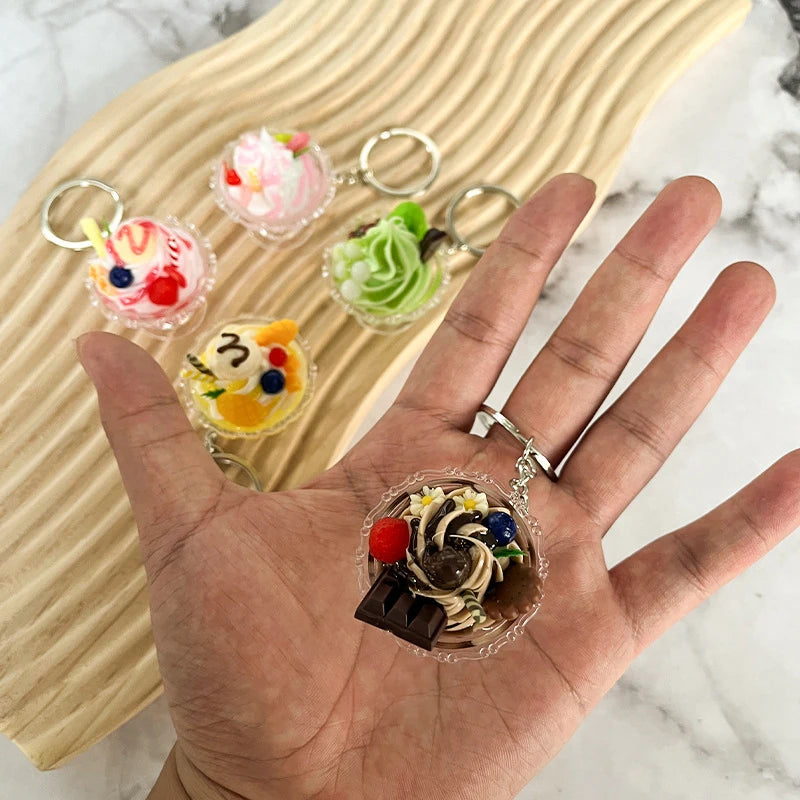 Whimsical Ice Cream Keychain Cup Pendant For Bags Cute Gift For Women 🍨🧁