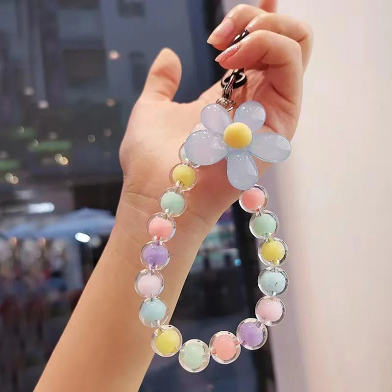 Kawaii Macaron Mobile Phone Lanyard 🌈✨ | Colorful Bead Pendant for Women’s Cute Handheld Style 💖📱
