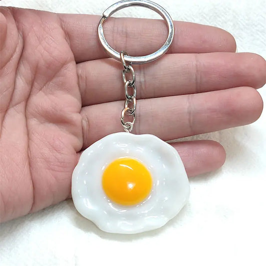 Kawaii Omelette & Poached Egg Keychain Charm 🍳✨ Cute DIY Jewelry Accessory Gift for Him & Her! 💖