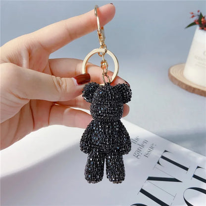 Diamond Studded Teddy Bear Keychain Cartoon Doll Charm 🐻✨