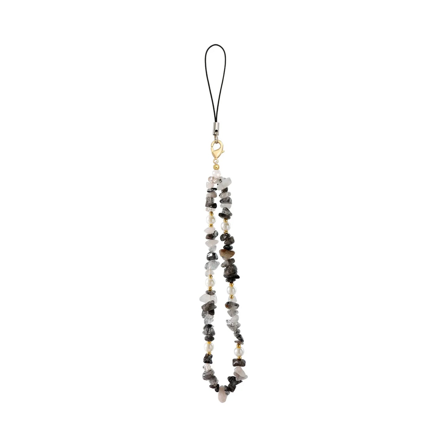Kawaii Crushed Stone Phone Charm 🌈✨ | Natural Amazon Stone Hanging Rope for Keys & Bags 🎀📱