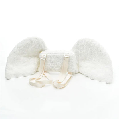 Kawaii Plush Angel Wings Backpack 🎀✨ Cute Soft Bag for Kids - Perfect Girl Gift! 🎉💖