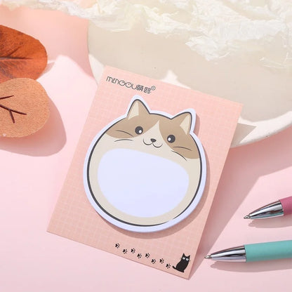 🐾 Adorable Chubby Cat Sticky Notes 🌟 30 Sheets of Purr-fect Memo Fun! 🐱✨
