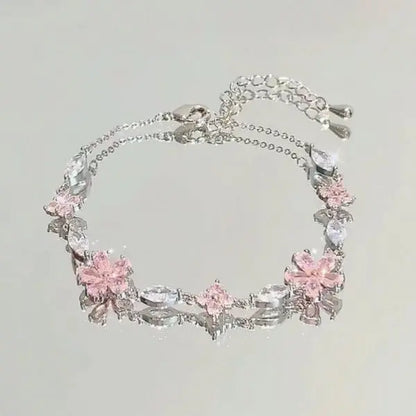 Sweet Korean Imitation Pearl Link Chain Bracelet For Women Girl Elegant Charm Crystal Bowknot Bow Jewelry Female Party Gifts